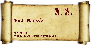 Must Markó névjegykártya
